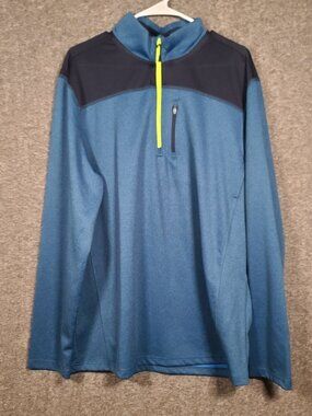 NordicTrack NT DRI Men's Size Large Blue 1/4 Zip Sweatshirt Jacket